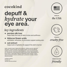 Cocokind Revitalizing Eye Cream in hand for application