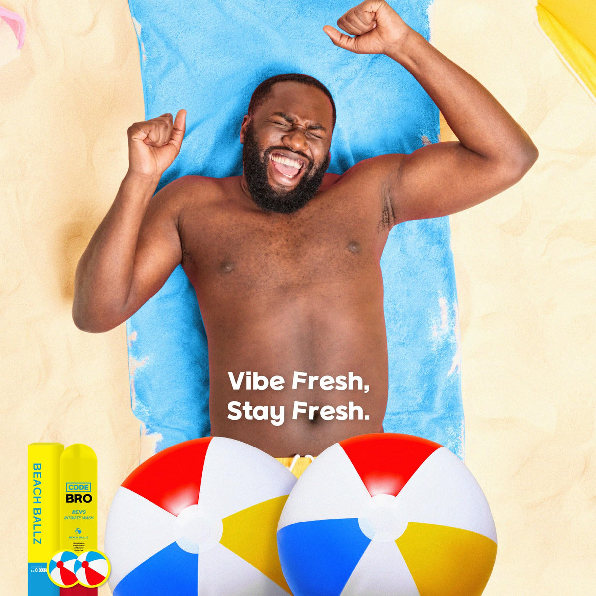Code Bro Beach Ballz bottle with tropical fruit design