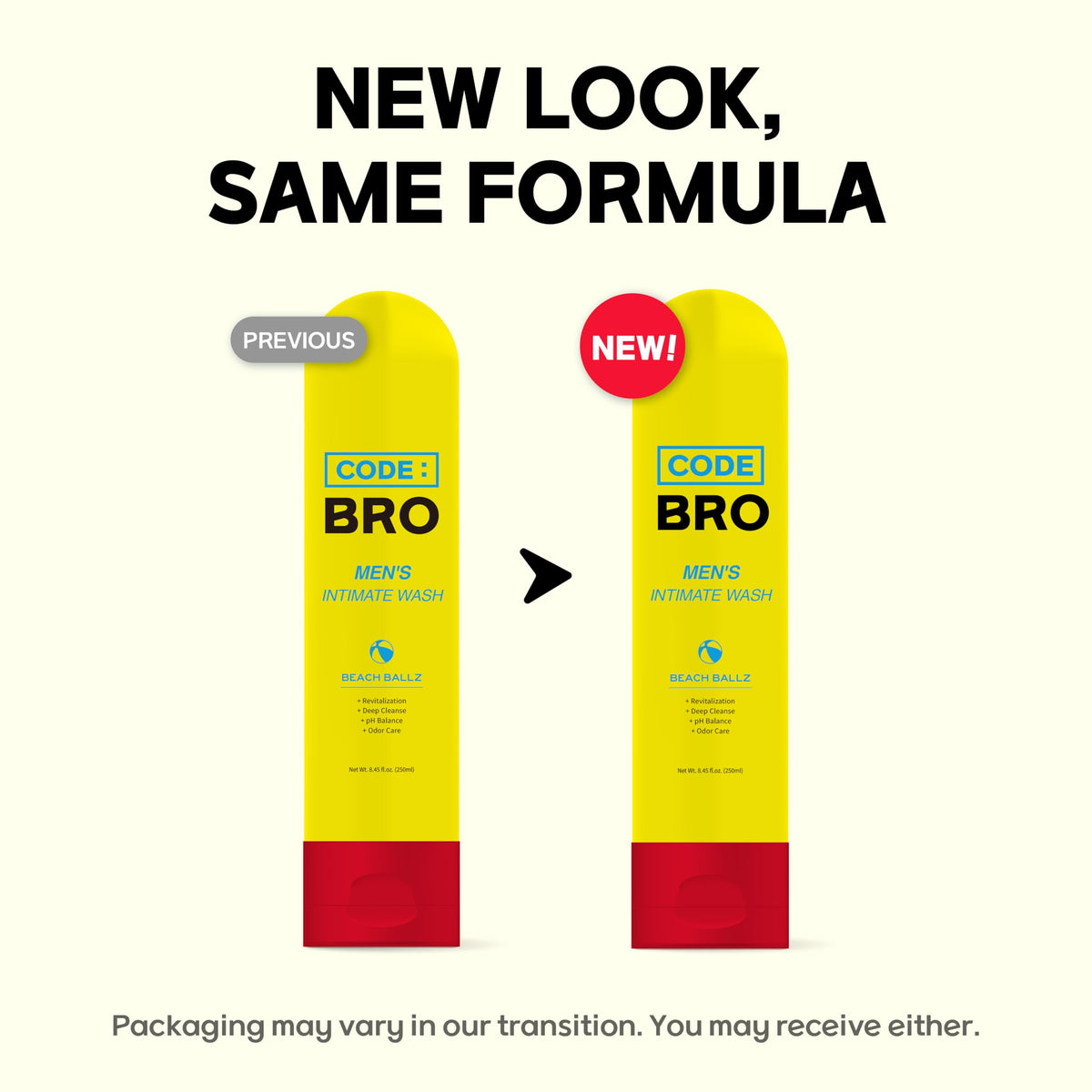 Code Bro Men's Intimate Wash Beach Ballz on a shelf