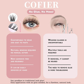 CoFier lash clusters displayed with cotton swabs