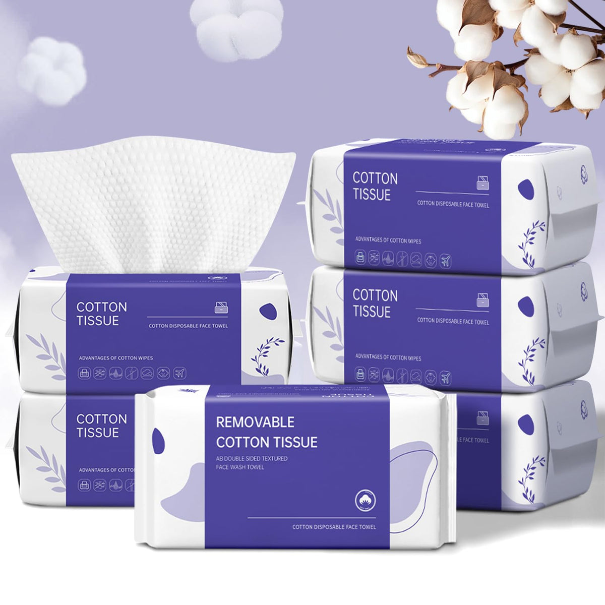 cokoness Disposable Face Towel 600 Count pack front view