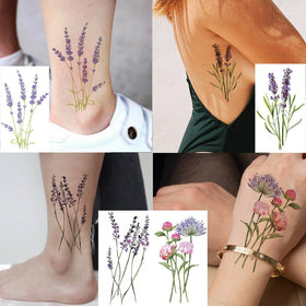 COKTAK 12-Piece Temporary Tattoos in various floral designs