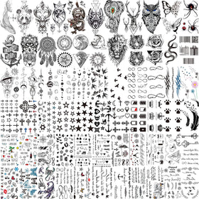 COKTAK 66 sheets of temporary tattoos featuring various animal designs