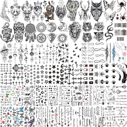 COKTAK 66 sheets of temporary tattoos featuring various animal designs