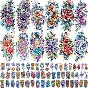 COKTAK 67 Sheets Watercolor Temporary Tattoos front view
