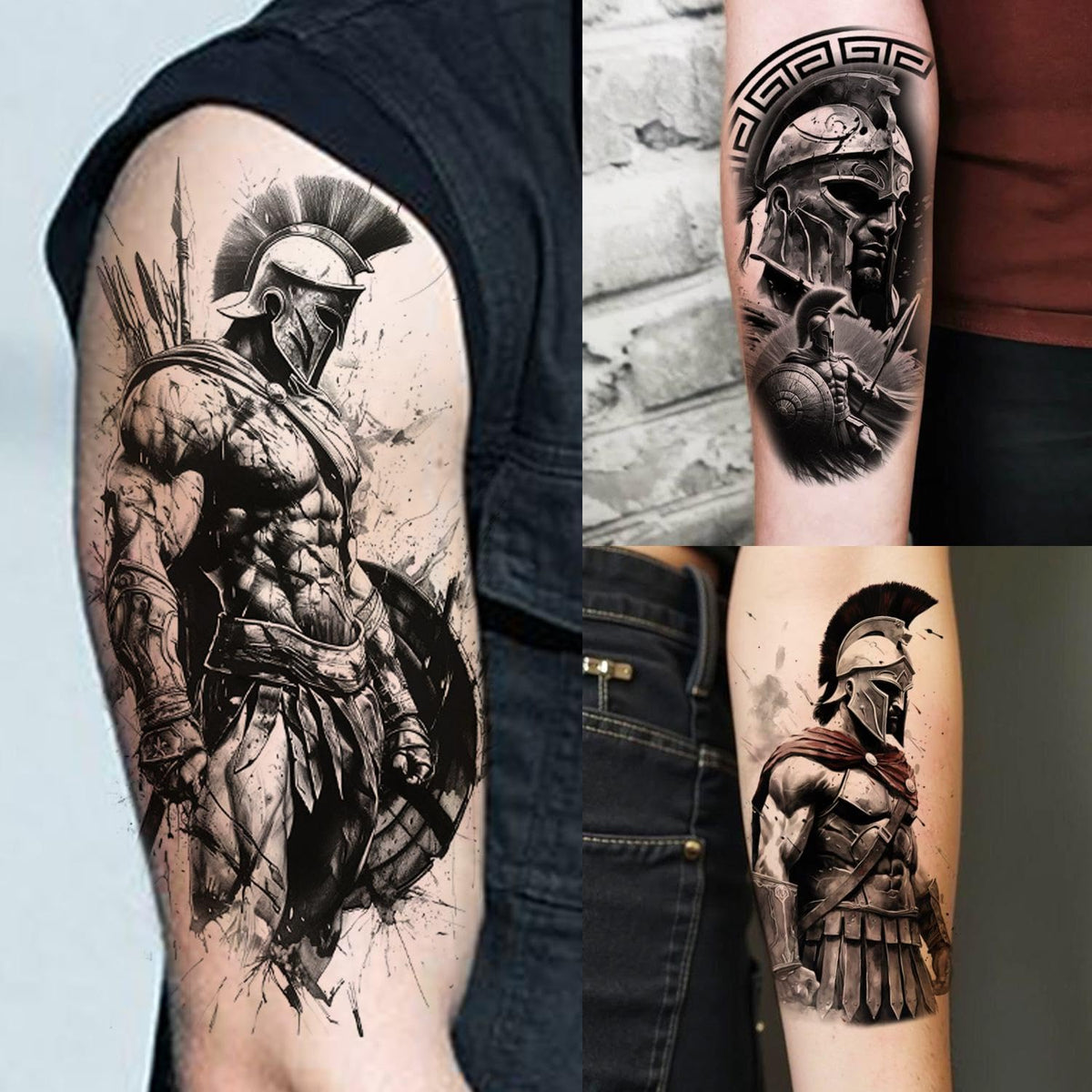 COKTAK Gladiator Warrior Temporary Tattoos large design close-up