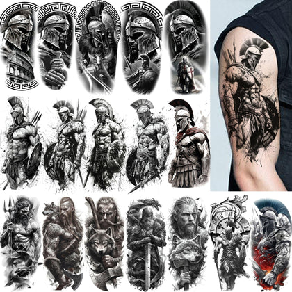 COKTAK Gladiator Warrior Temporary Tattoos pack front view