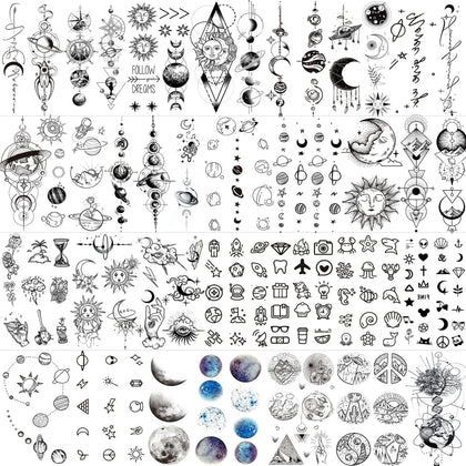 COKTAK Outer Space Temporary Tattoos 28 sheets front view