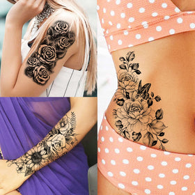 COKTAK small temporary tattoo stickers laid out showing various designs