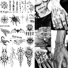 COKTAK temporary tattoos displayed on a table