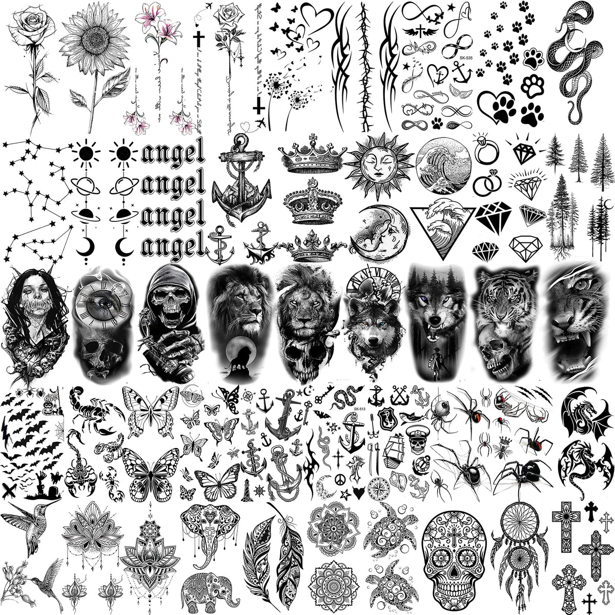 COKTAK temporary tattoos displayed on a table with vibrant designs