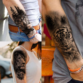 COKTAK temporary tattoos featuring lion and tiger designs