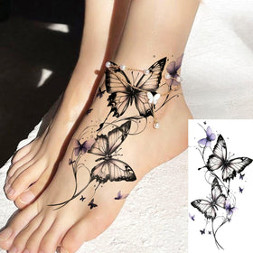 COKTAK Temporary Tattoos large sheet with butterfly designs