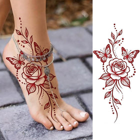 COKTAK temporary tattoos on a model's ankle