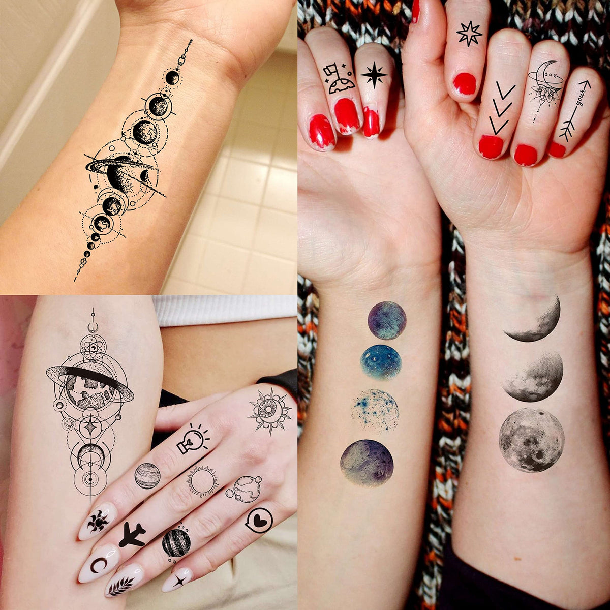 COKTAK temporary tattoos showing realistic sun and moon designs