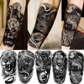 COKTAK temporary tattoos showing skull and compass designs