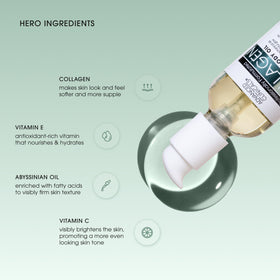 Collagen Peptides Firming Body Lotion with ingredients displayed
