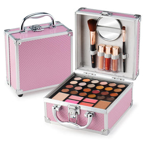 Color Nymph Beginner Makeup Kit with 24-colour palette and case, pink