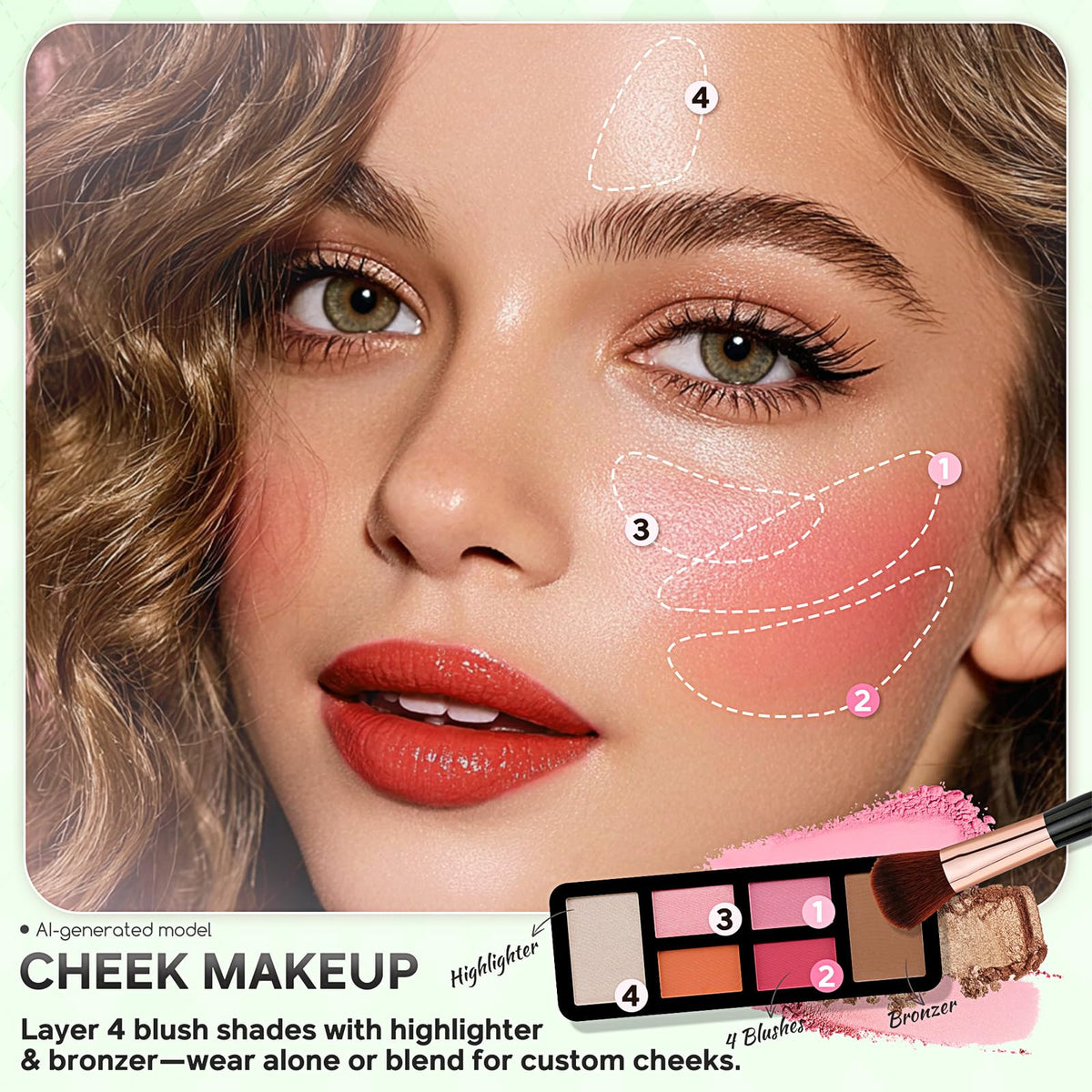 Color Nymph blush and highlighter shades in the makeup kit