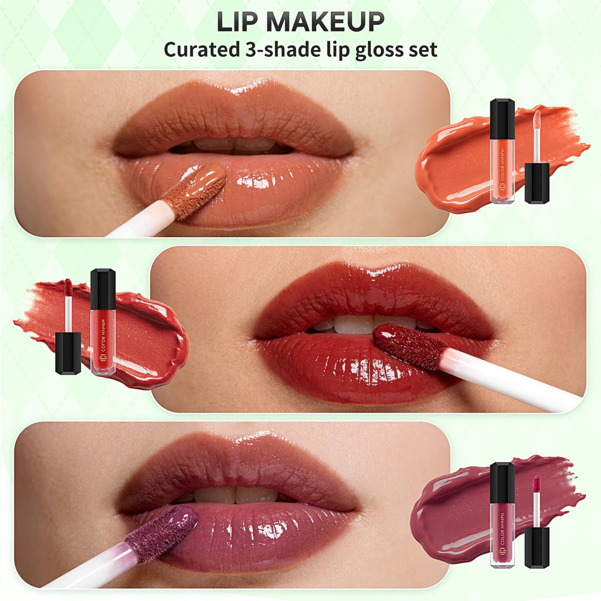 Color Nymph lip glosses included in the beginner makeup kit