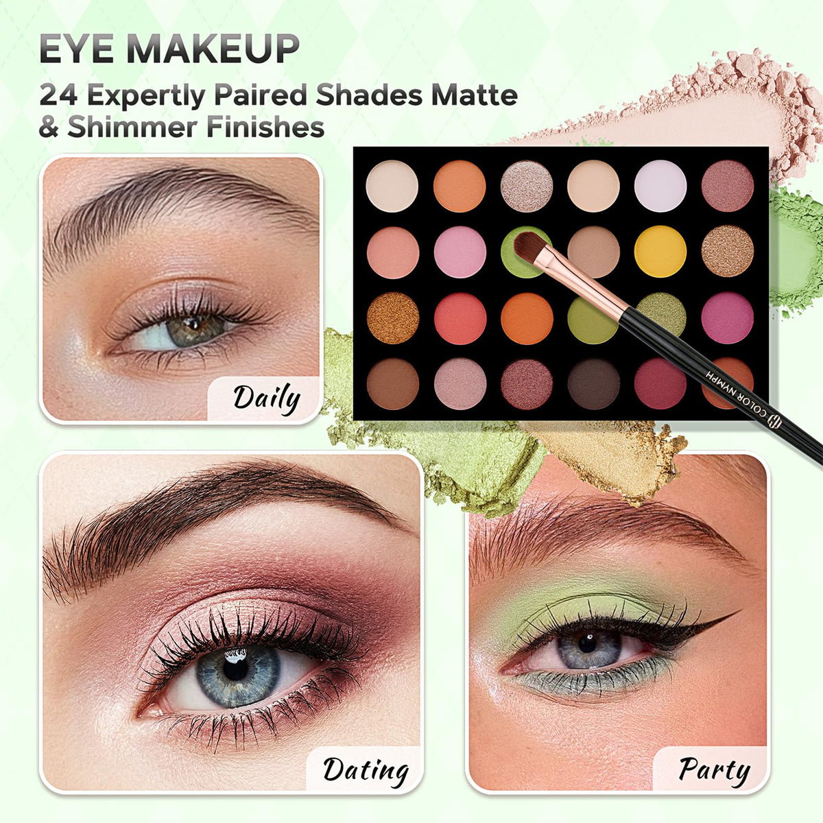 Color Nymph makeup brushes included in the kit