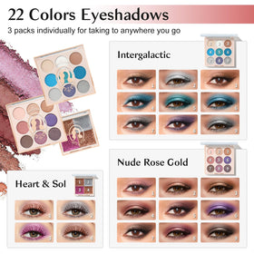 Color Nymph Makeup Kit contents including eyeshadow and lip gloss