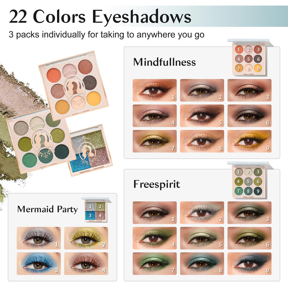 Color Nymph Makeup Kit featuring glitter and lip gloss palettes