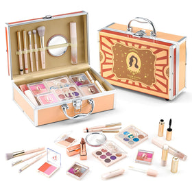 Color Nymph Makeup Kit for Girls red train case front view