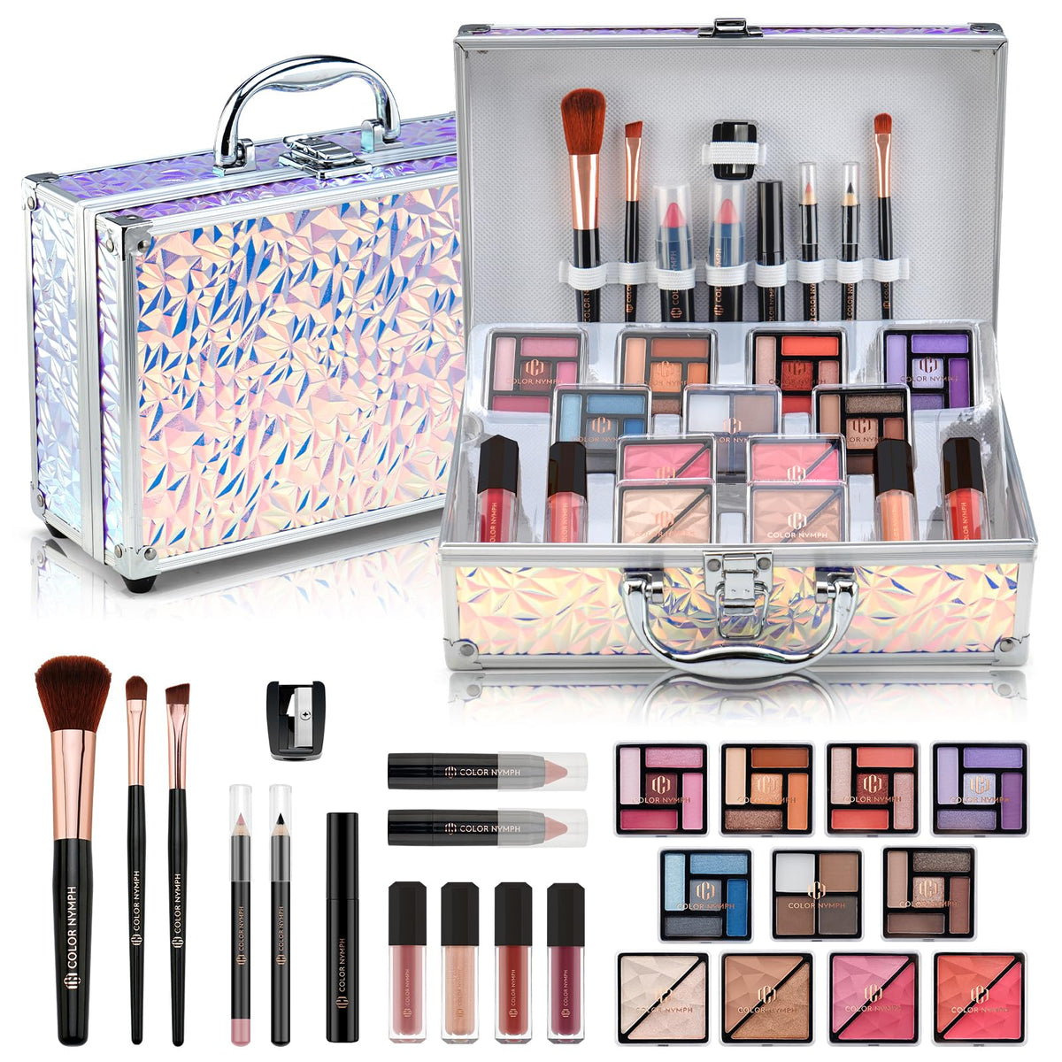 Color Nymph Makeup Kit for Teen Girls with train case