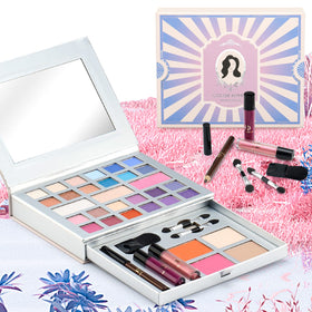 Color Nymph Makeup Kit front view with large mirror and 24 eyeshadows