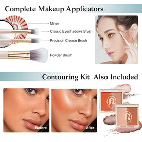 Color Nymph Makeup Kit green train case open with products visible