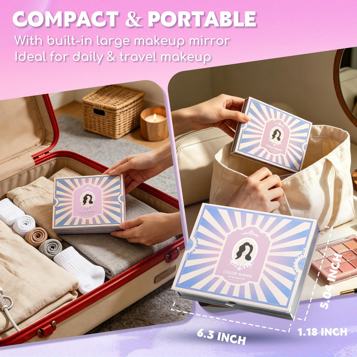 Color Nymph Makeup Kit in purple packaging