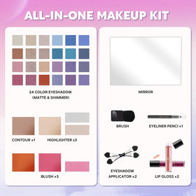 Color Nymph Makeup Kit open showing blushes and highlighters