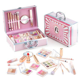 Color Nymph Makeup Kit pink train case front view