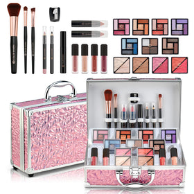 Color Nymph Makeup Kit pink train case front view
