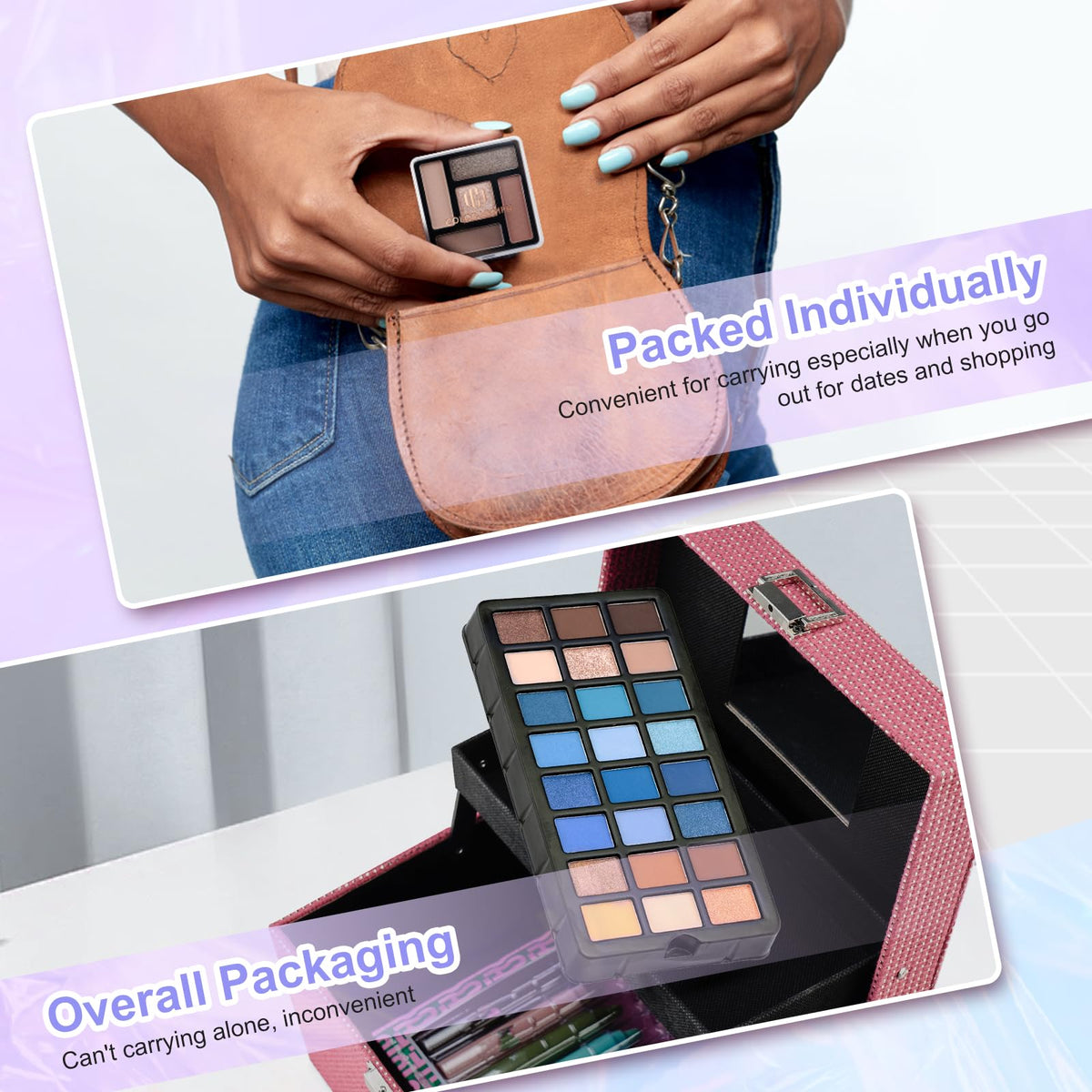 Color Nymph Makeup Kit train case open with mirror