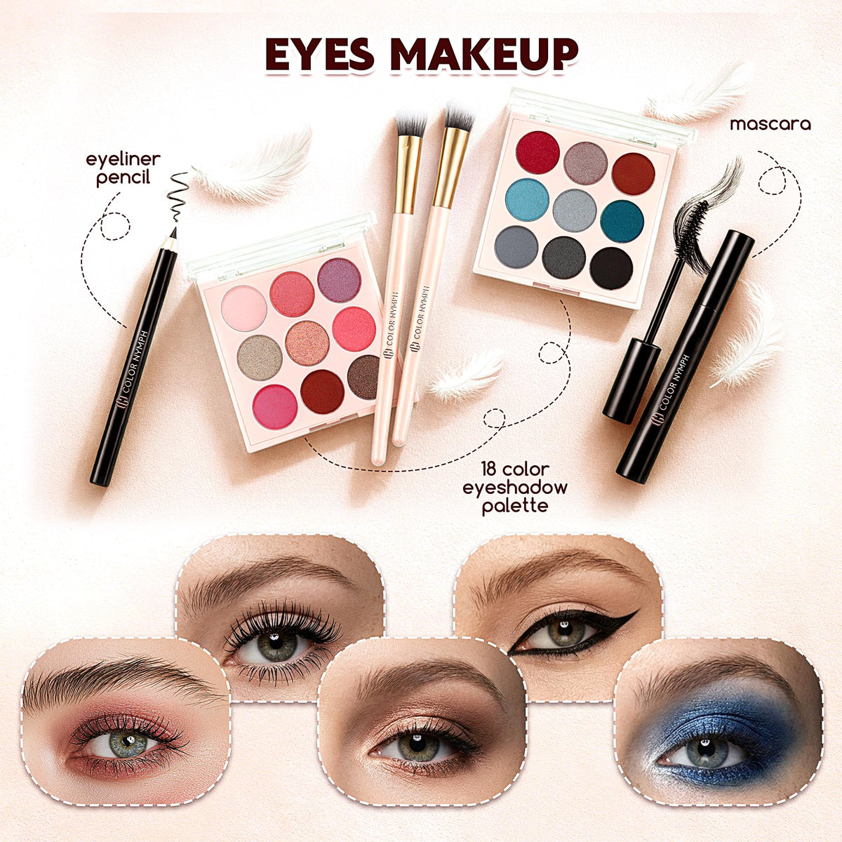 Color Nymph Makeup Kit with brushes and compact bag