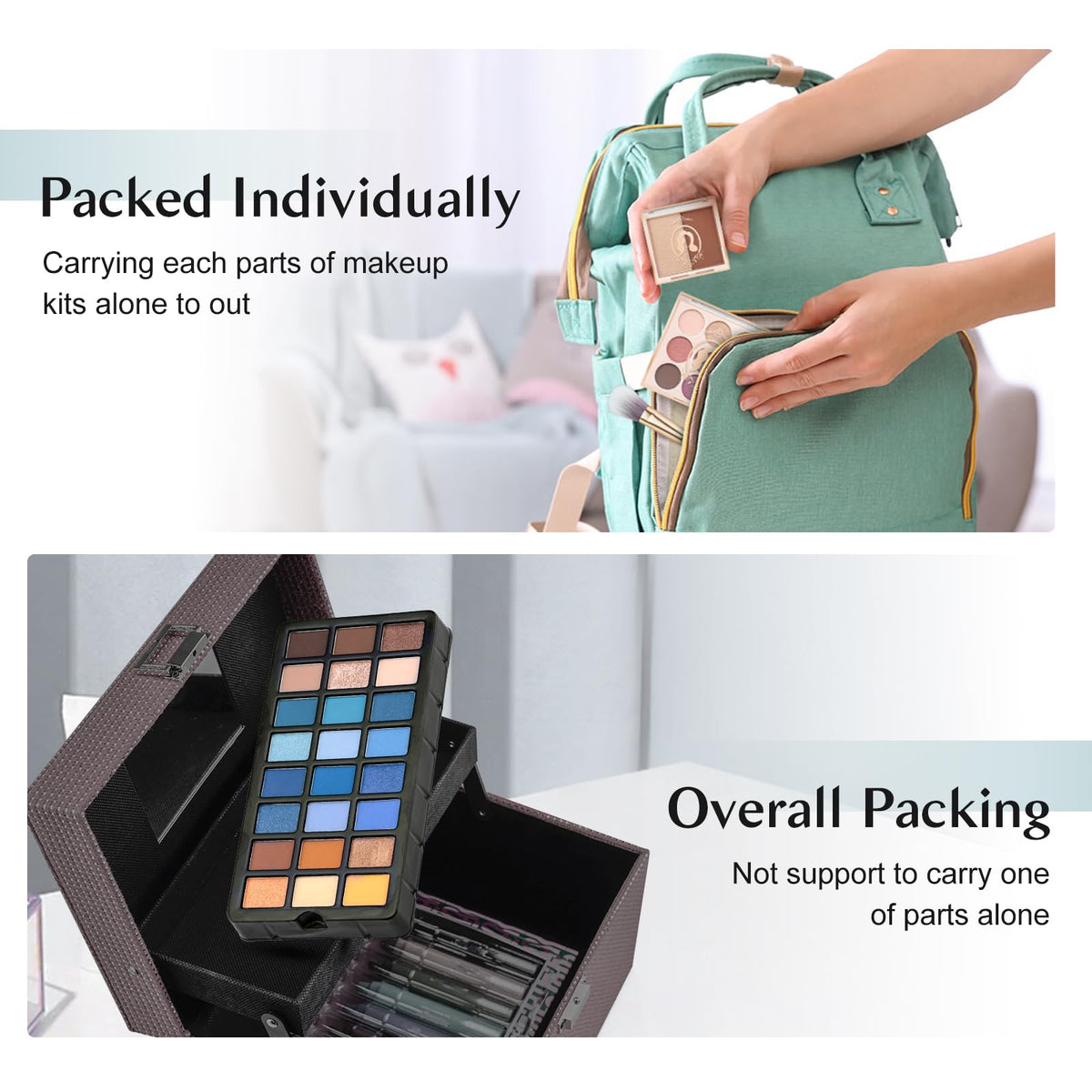 Color Nymph Makeup Kit with makeup brushes and mirror