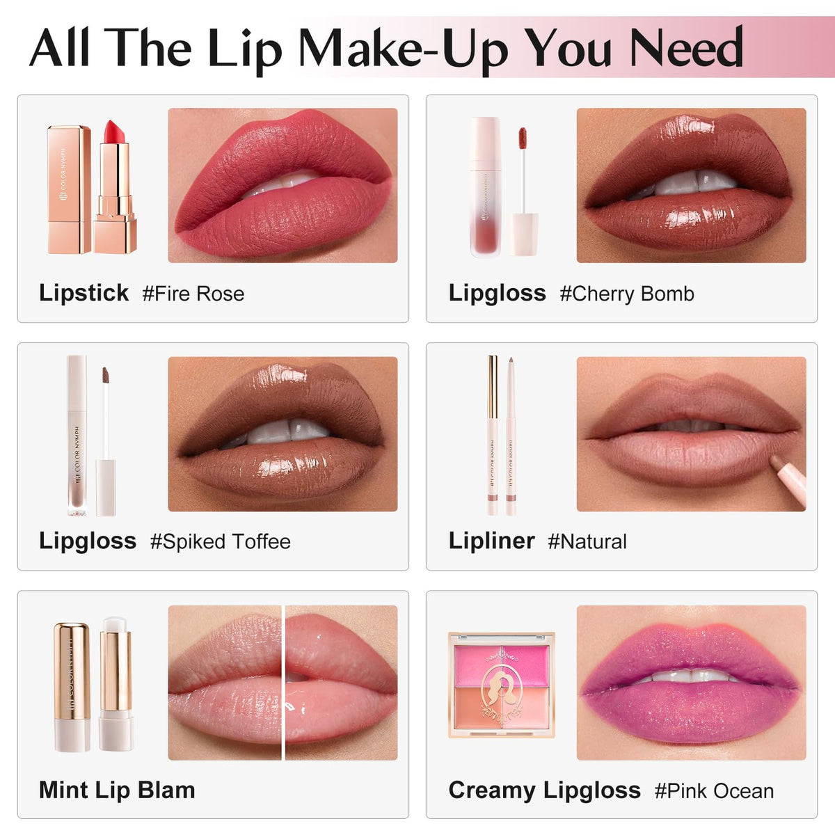 Color Nymph Makeup Kit with pink train case open