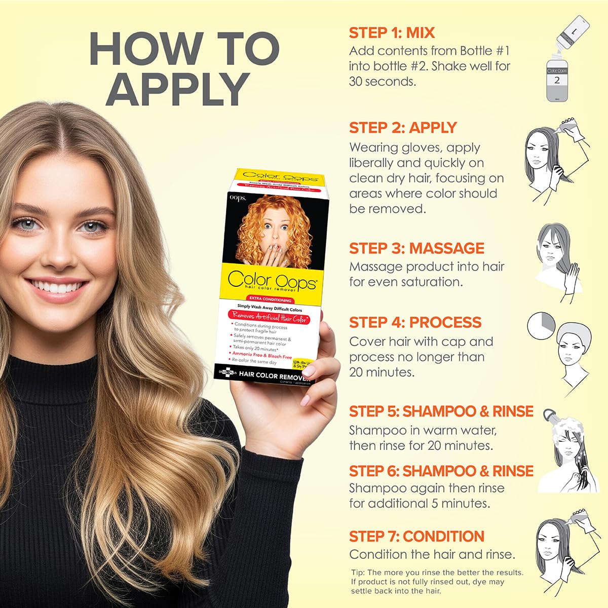 Color Oops Extra Conditioning Hair Color Remover 200g application process