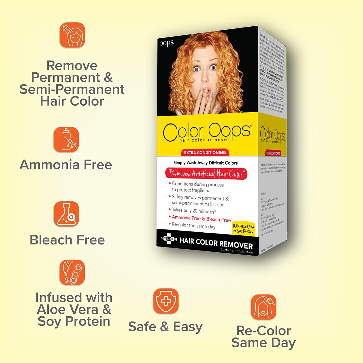 Color Oops Extra Conditioning Hair Color Remover 200g ingredients close-up