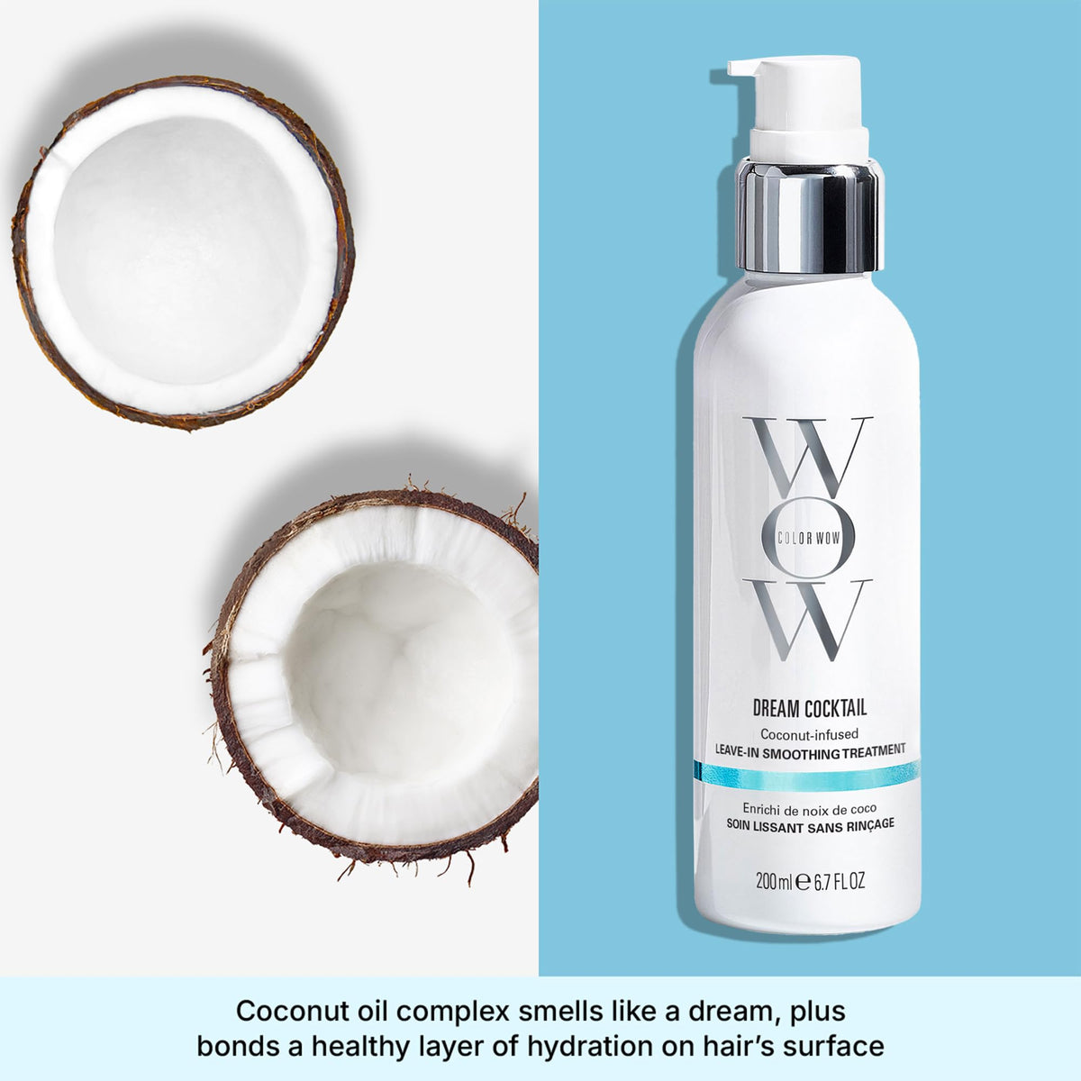 COLOR WOW Dream Cocktail Coconut on a vanity