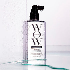 COLOR WOW Extra Strength Dream Coat in hand during application