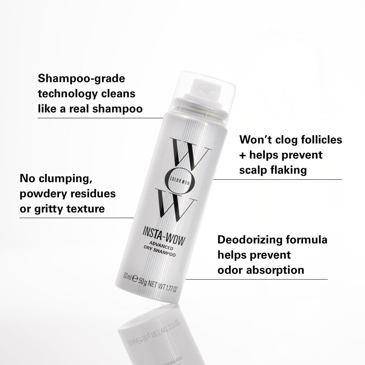 COLOR WOW Insta-WOW Advanced Dry Shampoo 68g on a bathroom shelf