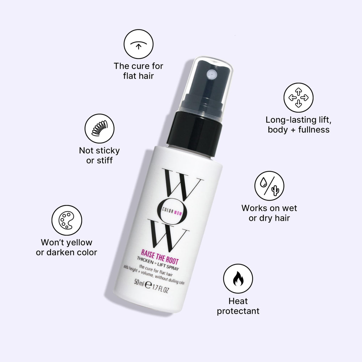 COLOR WOW Raise the Root Thicken & Lift Spray side view