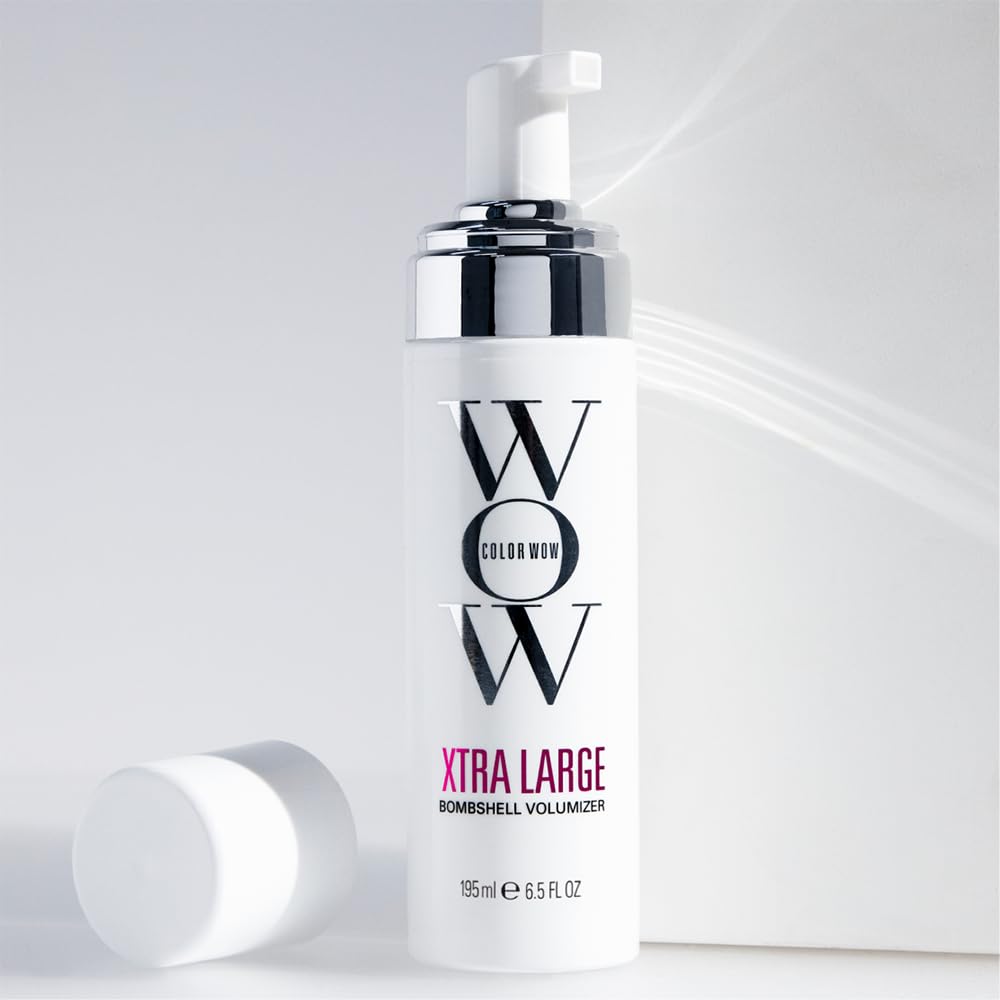 COLOR WOW Xtra Large Volumizer packaging on a bathroom shelf