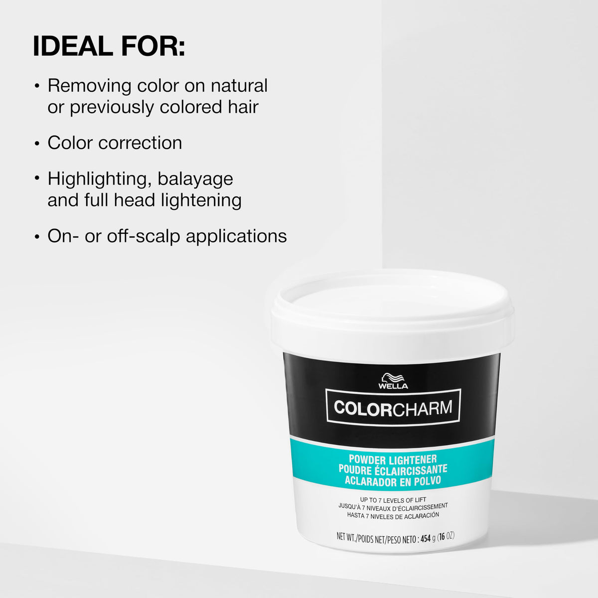 COLORCHARM Powder Hair Lightener in a non-metallic bowl