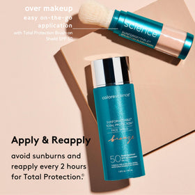 Colorescience Sunforgettable Face Shield Bronze with sun protection benefits highlighted