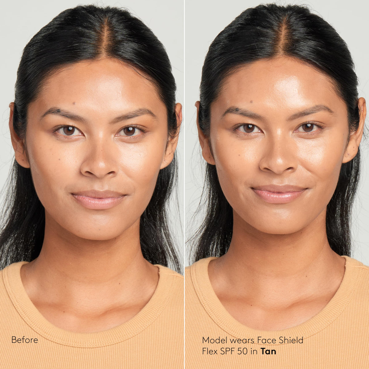 Colorescience Total Protection Face Shield Flex SPF 50 Tan application on skin