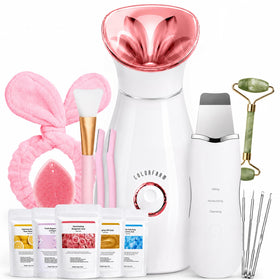 colorfarm facial steamer in rose gold with steam mist